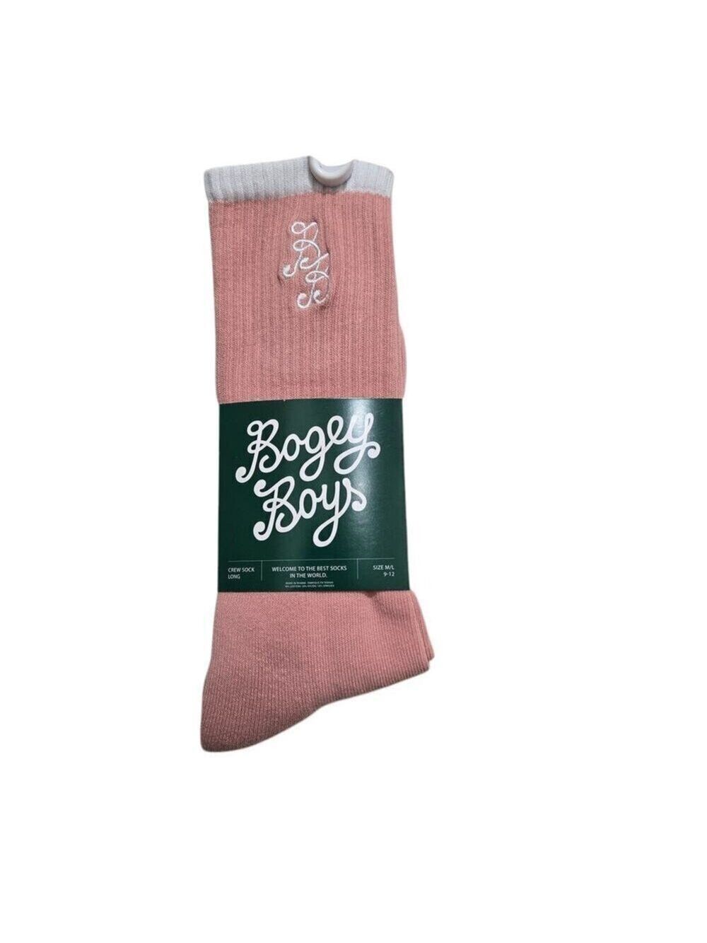 Bogey boys socks by macklemore mens size 9-12 m/L pastel pink long crew socks